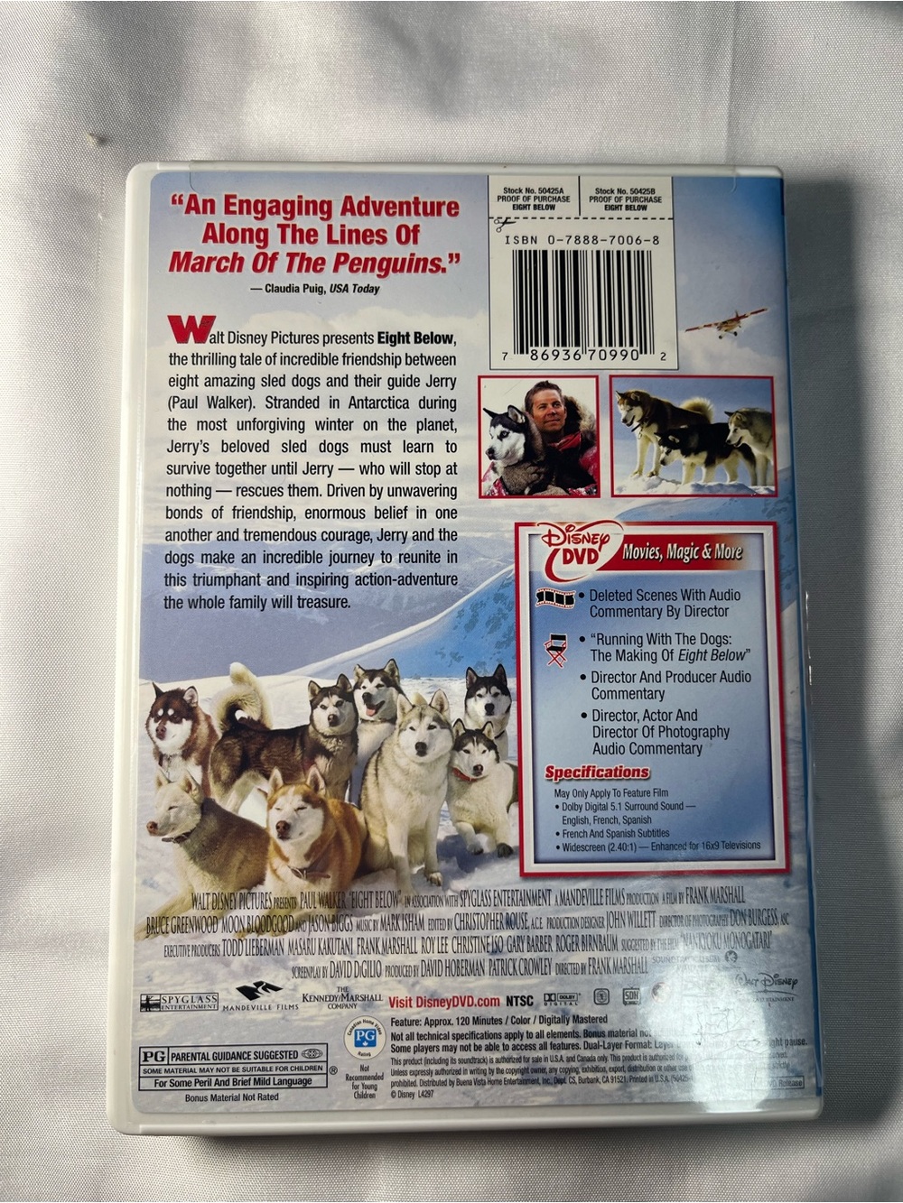 Eight Below‎ DVD Widescreen Edition Disney Family Movie Paul Walker True Story - Picture 4 of 4